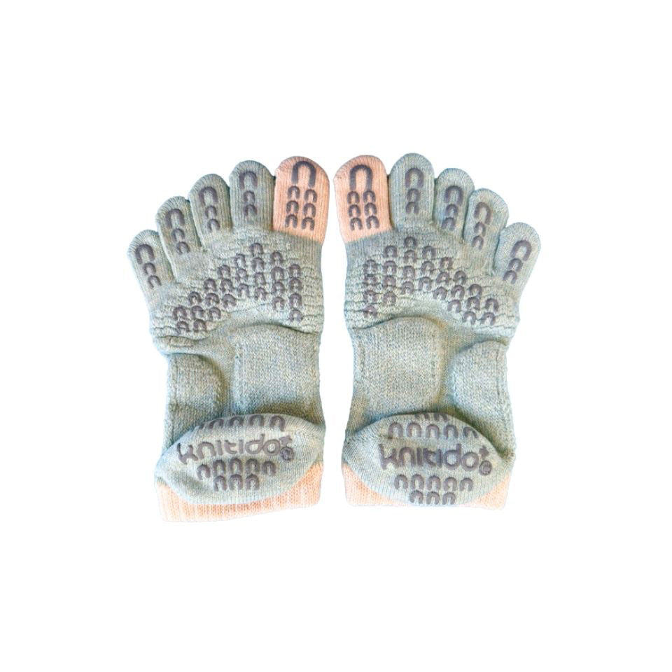 5本指ソックス|ベーシック・エアークッション | 130033 | シンプル| ボーダー |ミントグリーン| レディース | ヨガ | ピラティス | 靴下 | すべり止め | 5本指 | knitido+(ニッティドプラス)|LIFE TUNING DAYS(ライフチューニングデイズ)|