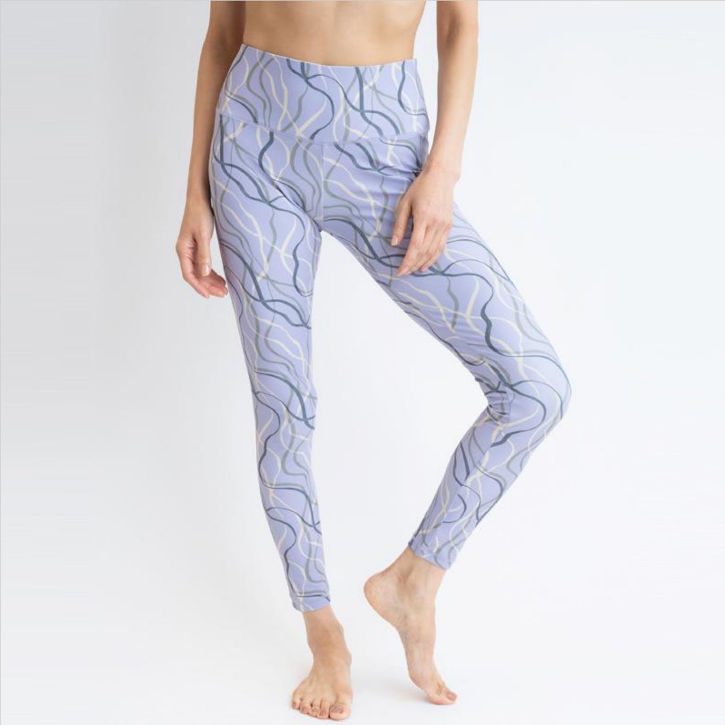 リボンレギンス|ライラック|細見え|ヨガ|ホットヨガ|水陸両用|オリジナルプリント|大人|速乾|Thetis Yoga Dress(テティスヨガドレス)|LIFE TUNING DAYS(ライフチューニングデイズ)