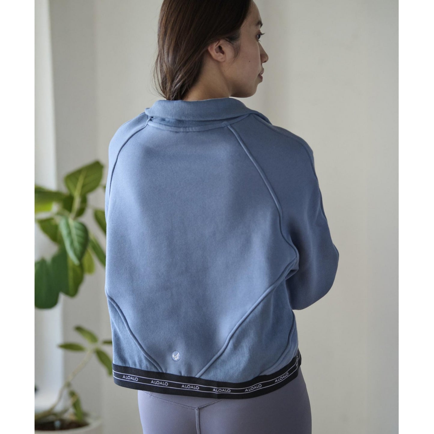 裏起毛ハーフジッププルオーバー|タウンウェア|パーカー|スウェット|ショート丈|ブルー|ALOALO(アロアロ)|LIFE TUNING DAYS(ライフチューニングデイズ)