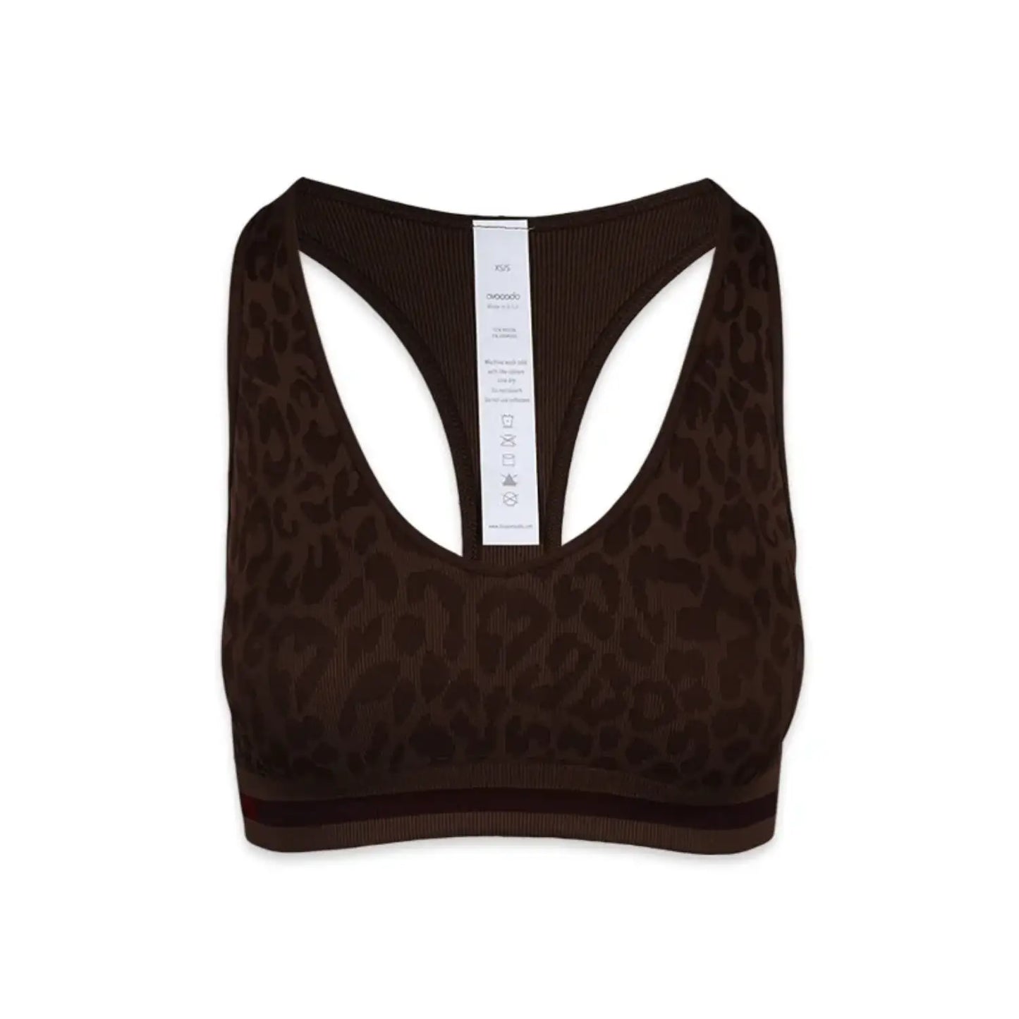 Leo Stripe Deep V Bra|AVOCADO|センシルナイロン|ブラトップ|アニマル柄|ブラウン|ヨガ|ピラティス|おしゃれ|108.tokyo(ワンオーエイト.トウキョウ )|LIFE TUNING DAYS(ライフチューニングデイズ)