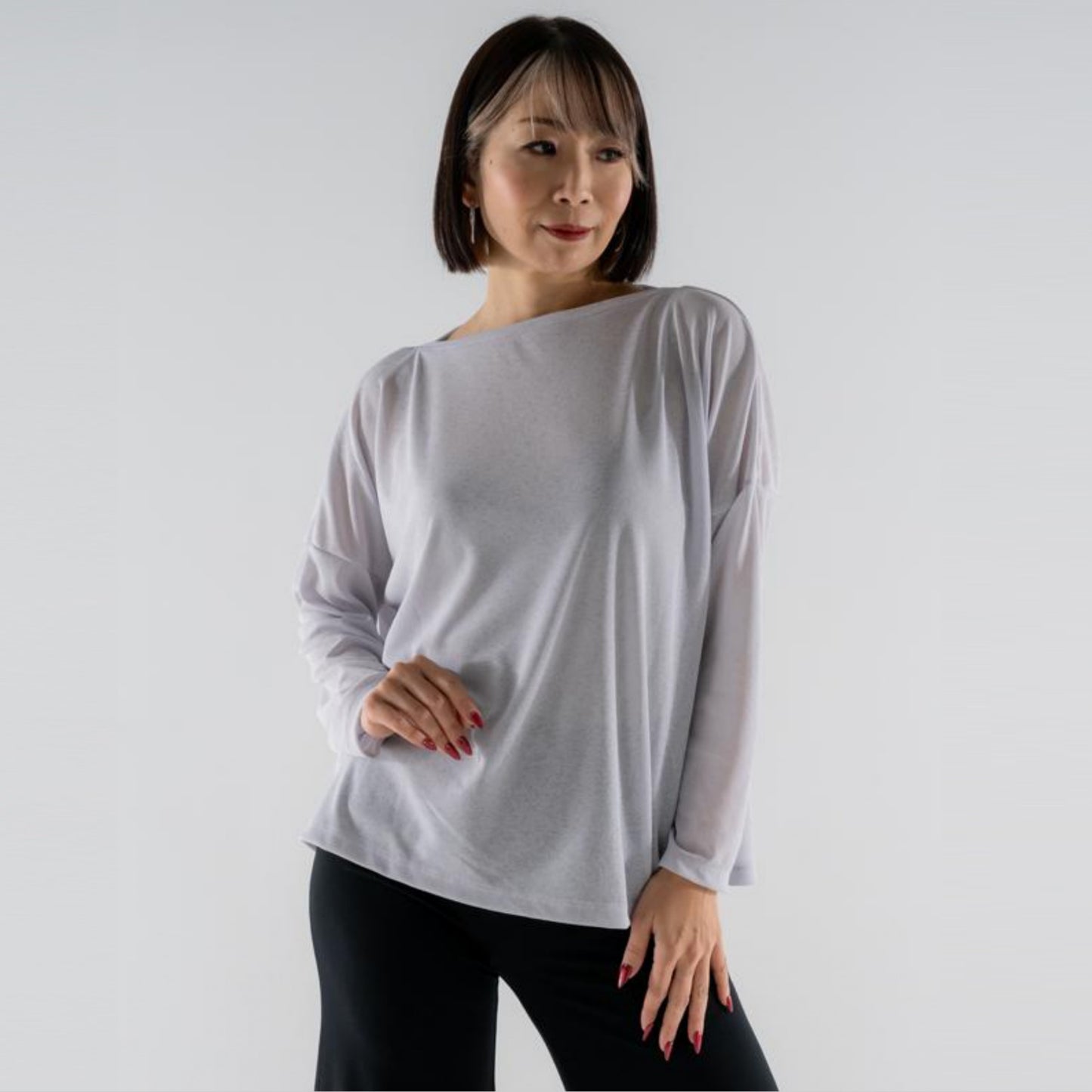 シア―ワイドTシャツ|ダンスウェア|ヨガウェア|透ける|ゆったり|長袖|ドロップスリーブ|テアダンスアンドラディアンス|thea DANCE & RADIANCE|ライフチューニングデイズ|LIFE TUNING DAYS