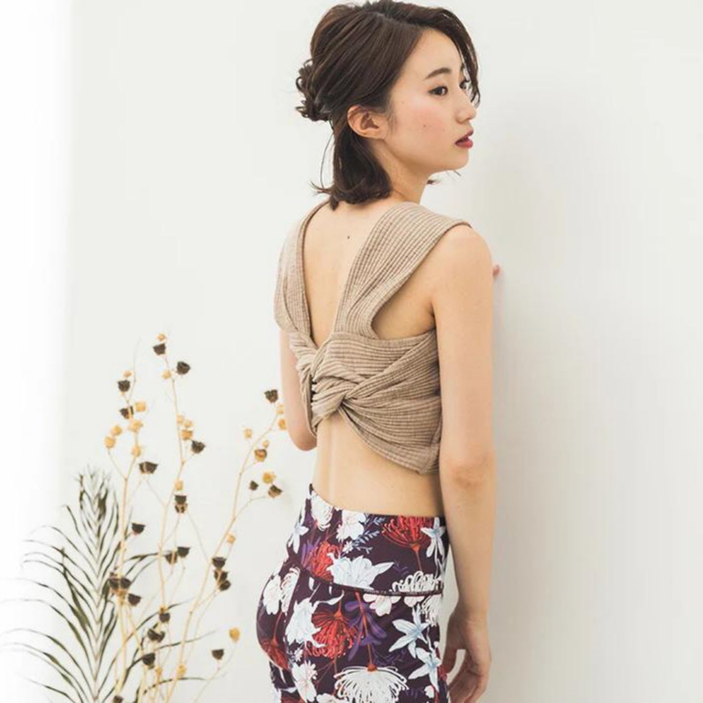 カップ付きトップス leeche014a|ベージュ|ブラトップ|ニット|普段着|ヨガ|かわいい|おしゃれ|Lee.che (リーチェ) |LIFE TUNING DAYS(ライフチューニングデイズ)|