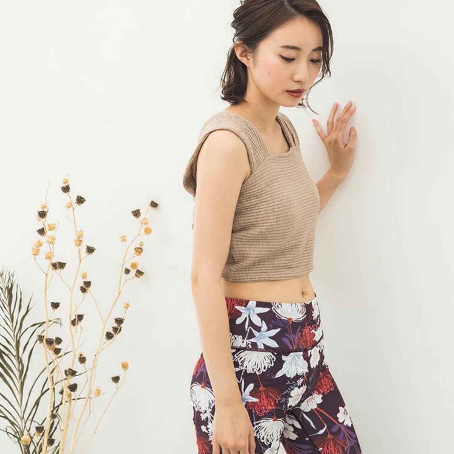 カップ付きトップス leeche014a|ベージュ|ブラトップ|ニット|普段着|ヨガ|かわいい|おしゃれ|Lee.che (リーチェ) |LIFE TUNING DAYS(ライフチューニングデイズ)|
