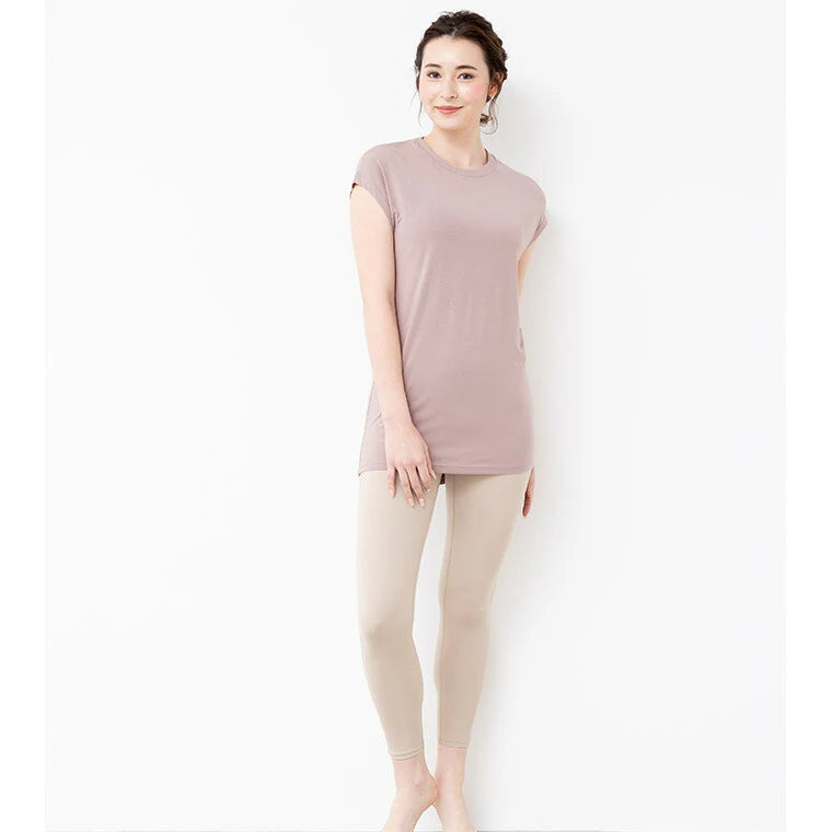 ロング丈トップスleeche023|モカベージュ|Tシャツ|トップス|チュニック|ヨガ|フィットネス|おしゃれ|Lee.che (リーチェ) |LIFE TUNING DAYS(ライフチューニングデイズ)|