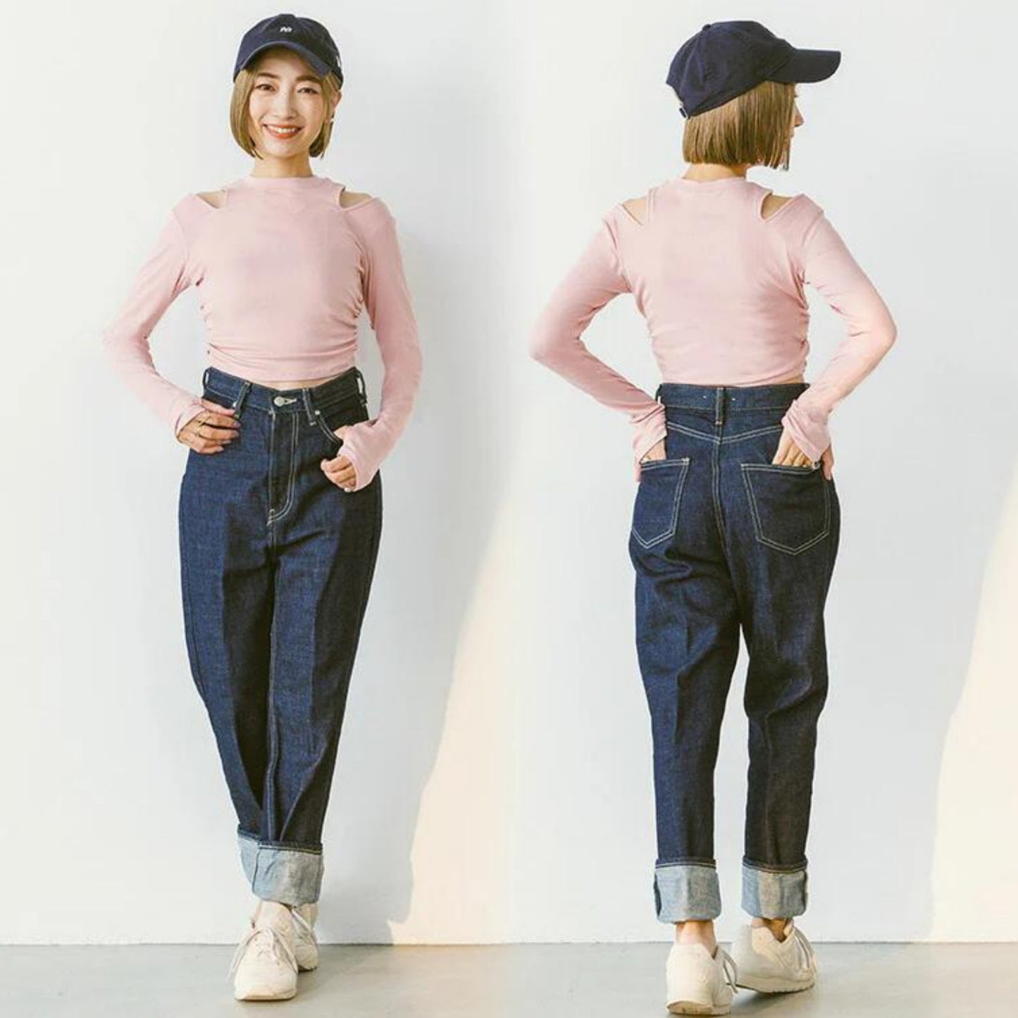 長袖トップス leeche031|愛されピンク|ショート丈|リブ|小山ゆか|オープンショルダー|無地|ヨガ|おしゃれ|Lee.che (リーチェ) |LIFE TUNING DAYS(ライフチューニングデイズ)|