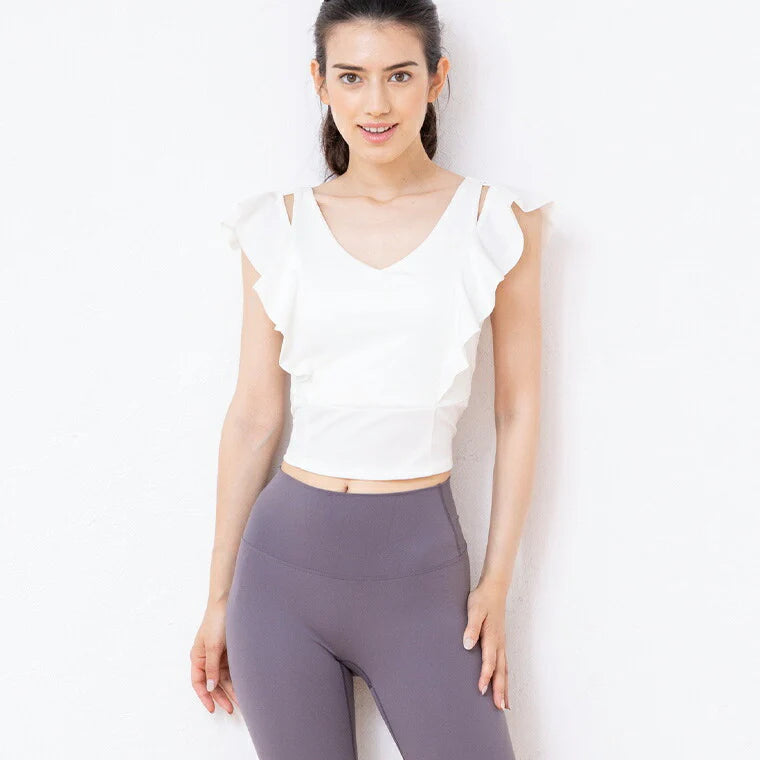 カップ付きトップスleeche032|ホワイト|ブラトップ|トップス|ヨガ|フィットネス|おしゃれ|かわいい|Lee.che (リーチェ) |LIFE TUNING DAYS(ライフチューニングデイズ)|
