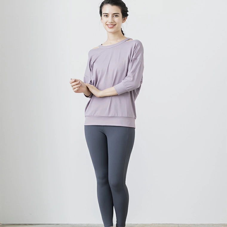 長袖トップスleeche050|くすみパープル|Tシャツ|トップス|チュニック|ヨガ|フィットネス|おしゃれ|Lee.che (リーチェ) |LIFE TUNING DAYS(ライフチューニングデイズ)|