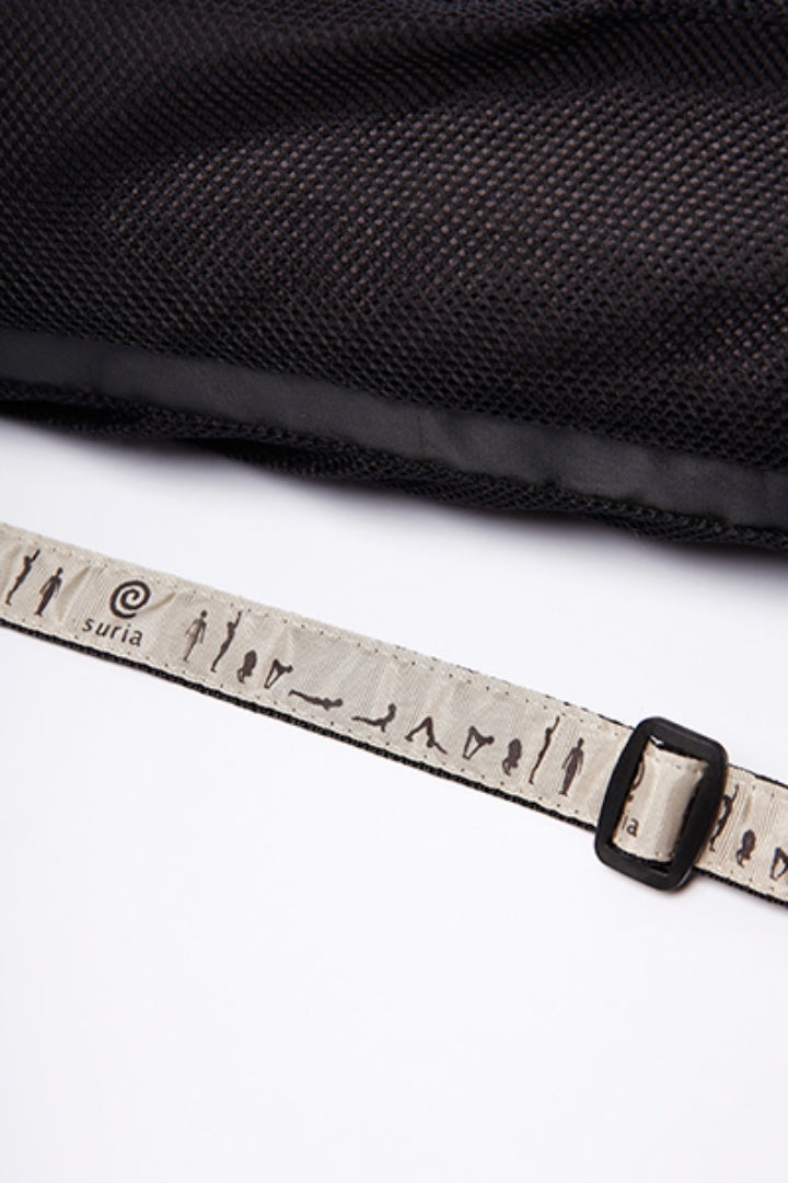 ジップメッシュバッグ|ヨガマット用|バッグ|通気性|保管用|シンプル|ブラック|suria(スリア)|LIFE TUNING DAYS(ライフチューニングデイズ)|