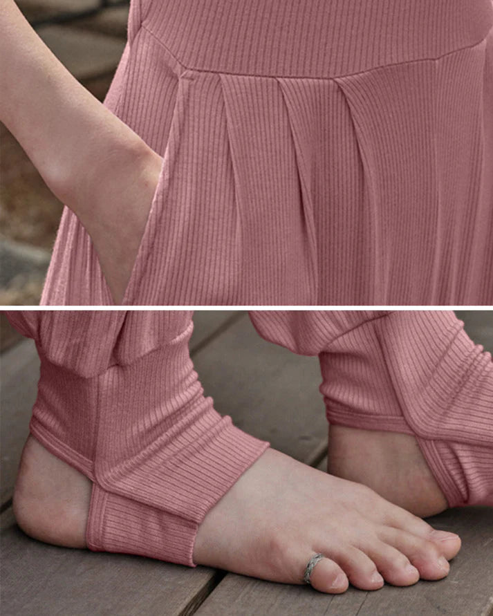 リブ編みくすみオールインワン 2785