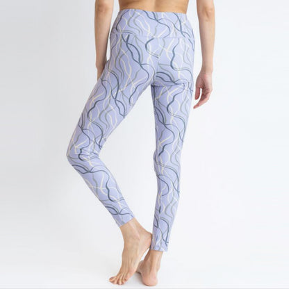 リボンレギンス｜ライラック｜細見え｜ヨガ｜ホットヨガ｜水陸両用｜オリジナルプリント｜大人｜速乾｜Thetis Yoga Dress（テティスヨガドレス）｜LIFE TUNING DAYS（ライフチューニングデイズ）