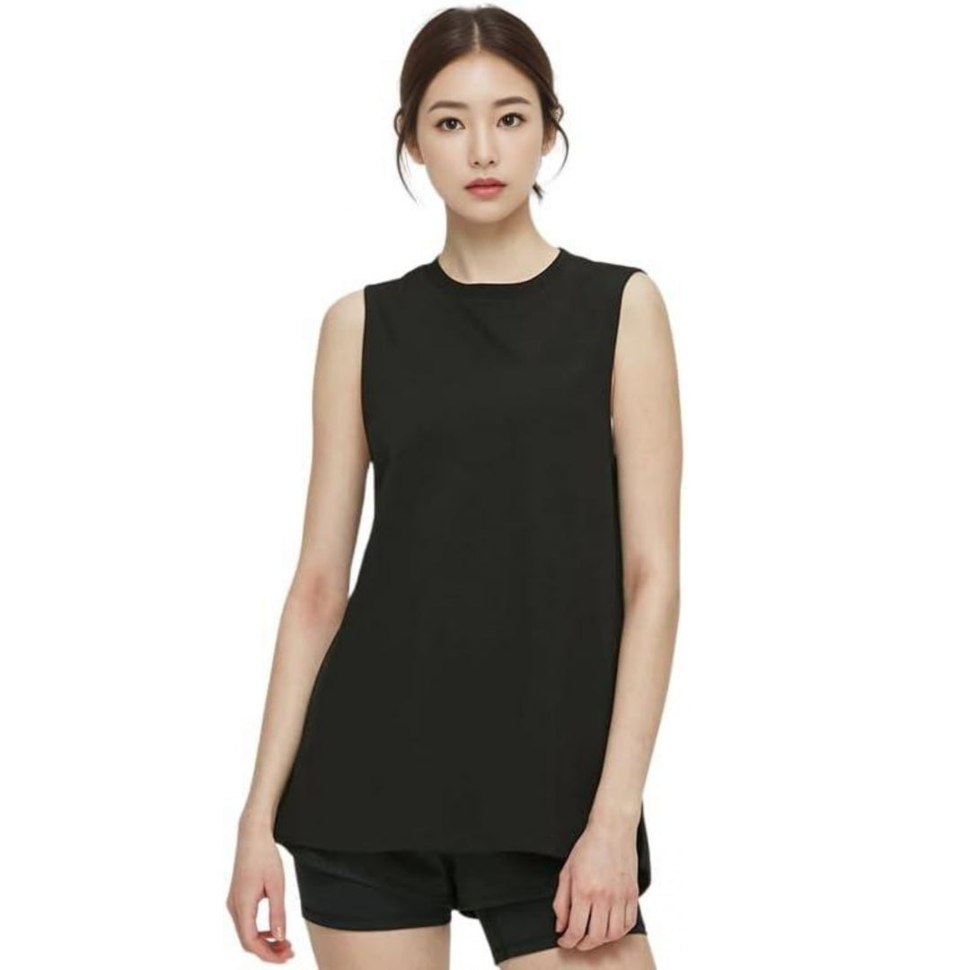 バルーンヘムロングタンク  ｜2248｜タンクトップ｜体型カバー｜かわいい｜ライフチューニングデイズ｜undigi（アンデジ）｜LIFE TUNING DAYS（ライフチューニングデイズ）｜ヨガ｜ピラティス｜ウェア