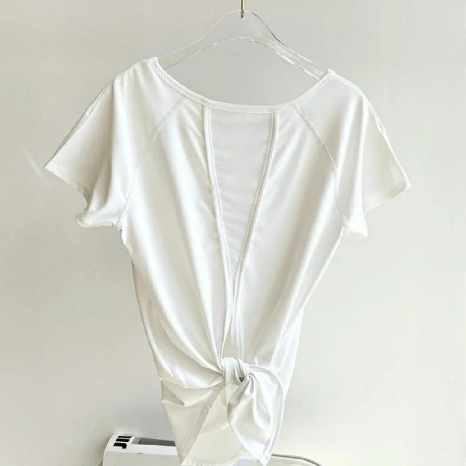 半袖トップス t153｜オフホワイト｜フレンチスリーブ｜異素材｜無地｜Tシャツ｜シンプル｜ヨガ｜おしゃれ｜Lee.che (リーチェ) ｜LIFE TUNING DAYS（ライフチューニングデイズ）｜