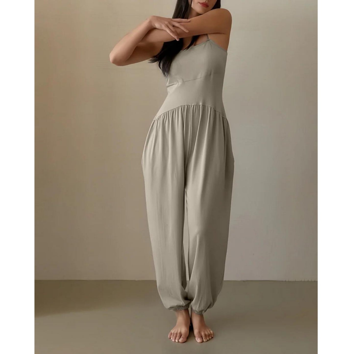 バルーンタックヨガオールインワン  ｜3465｜ゆったり｜ギャザー｜かわいい｜ライフチューニングデイズ｜undigi（アンデジ）｜LIFE TUNING DAYS（ライフチューニングデイズ）