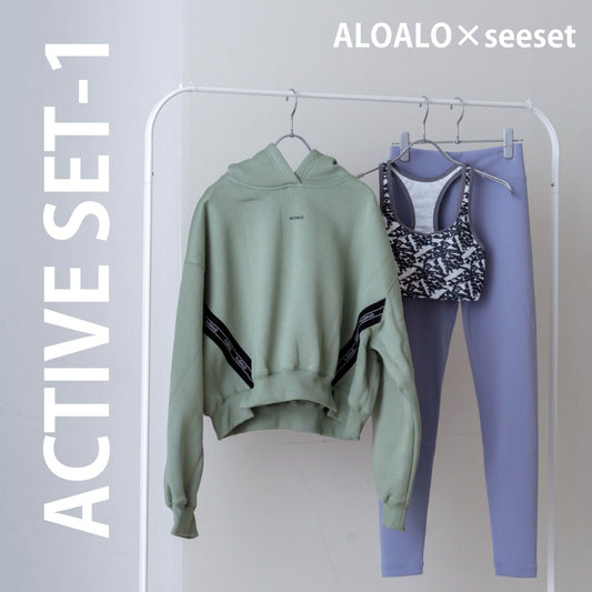 ACTIVE SET-1 | ALOALO×seest-Set (Hoodie×Bratop×Leggings)