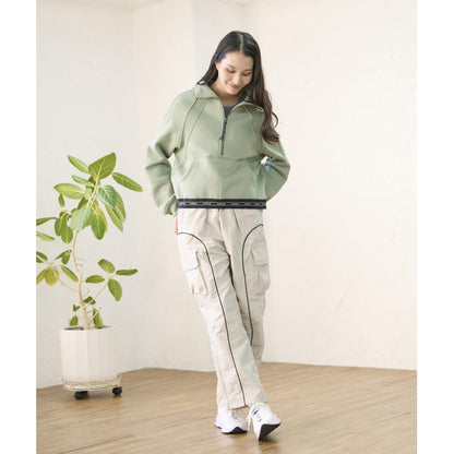 裏起毛ハーフジッププルオーバー｜タウンウェア｜パーカー｜スウェット｜ショート丈｜セージ｜ALOALO（アロアロ）｜LIFE TUNING DAYS（ライフチューニングデイズ）