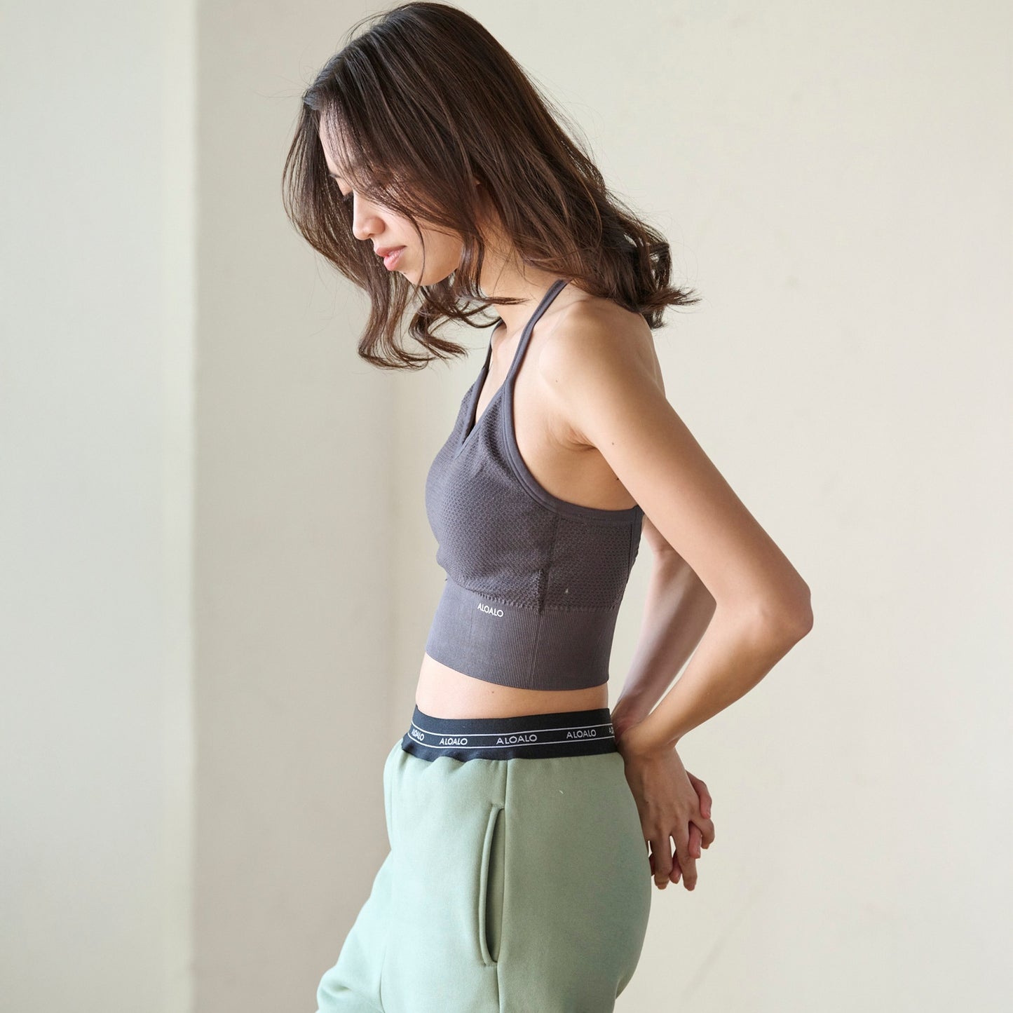 裏起毛ジョガーパンツ｜タウンウェア｜ジャージ｜スウェット｜おしゃれ｜かわいい｜セージ｜ALOALO（アロアロ）｜LIFE TUNING DAYS（ライフチューニングデイズ）