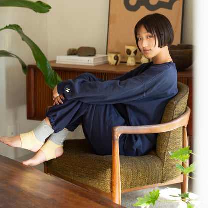 レッグウォーマ―|GA-00001 |短い | シンプル| バイカラー |無地 | レディース |グレー | イエロー |ヨガ | ピラティス   | Gathering(ギャザリング）｜LIFE TUNING DAYS（ライフチューニングデイズ）