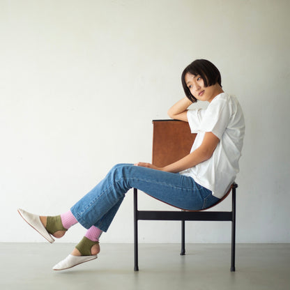 レッグウォーマ―|GA-00001 |短い | シンプル| バイカラー |無地 | レディース |ピンク | カーキ |ヨガ | ピラティス   | Gathering(ギャザリング）｜LIFE TUNING DAYS（ライフチューニングデイズ）