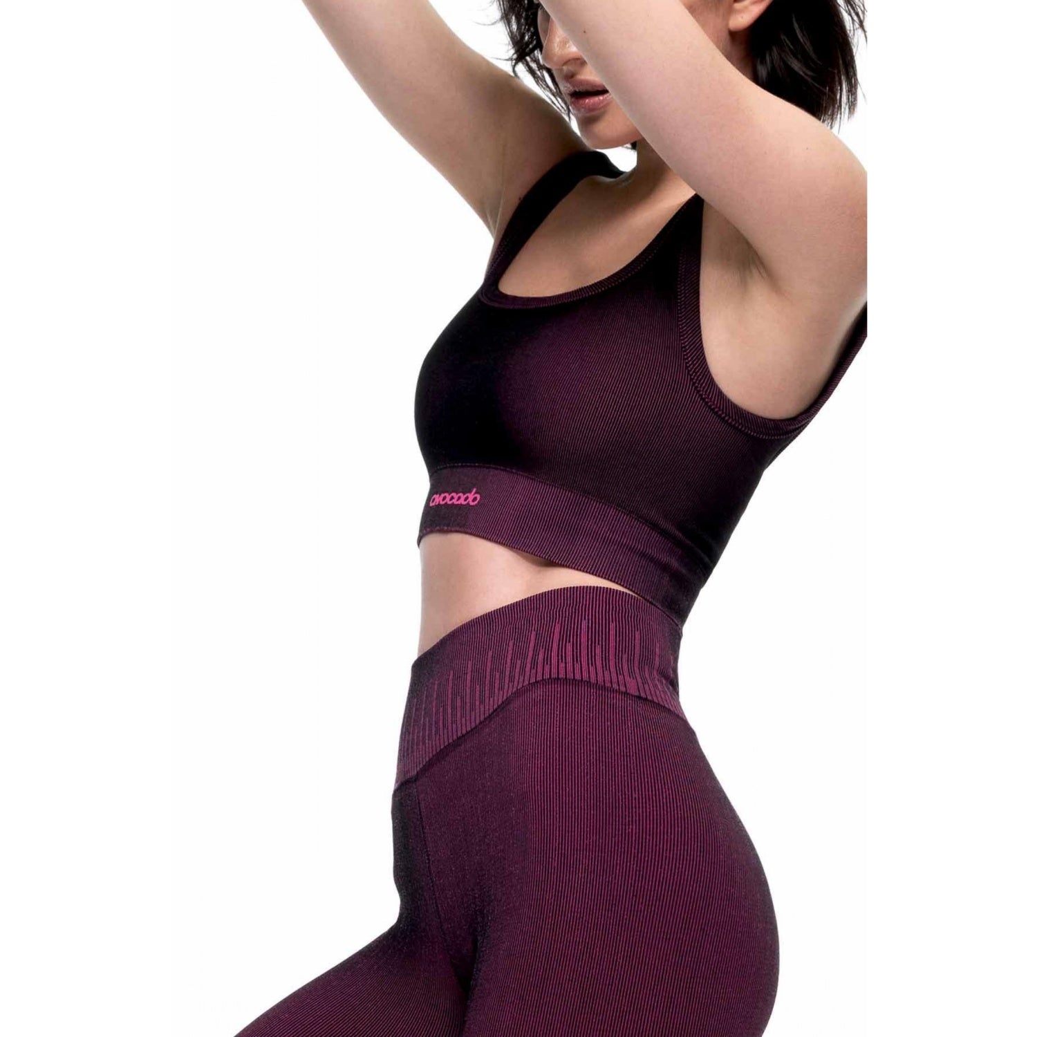 Kali Scoop Bra｜AVOCADO｜センシルナイロン｜フューシャパープル｜ストライプ｜ブラトップ｜ヨガ｜ピラティス｜おしゃれ｜108.tokyo（ワンオーエイト.トウキョウ ）｜LIFE TUNING DAYS（ライフチューニングデイズ）