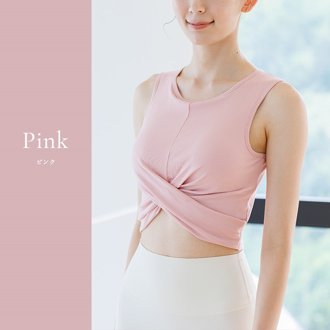 カップ付トップス｜leeche075｜ピンク｜ハーフ丈トップス｜スポーツウェア・ヨガウェア｜ヨガ・ピラティス｜Lee.che (リーチェ) ｜LIFE TUNING DAYS（ライフチューニングデイズ）｜