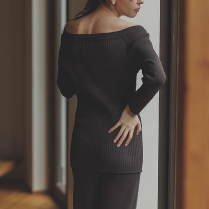 白百合（しらゆり）リブニットトップス