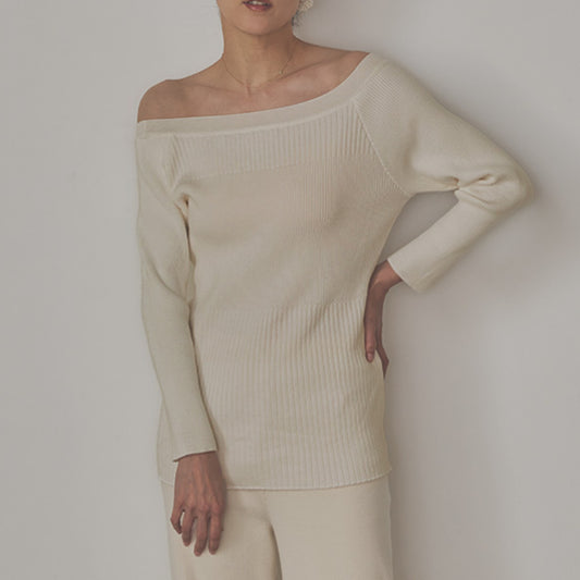 白百合（しらゆり）リブニットトップス