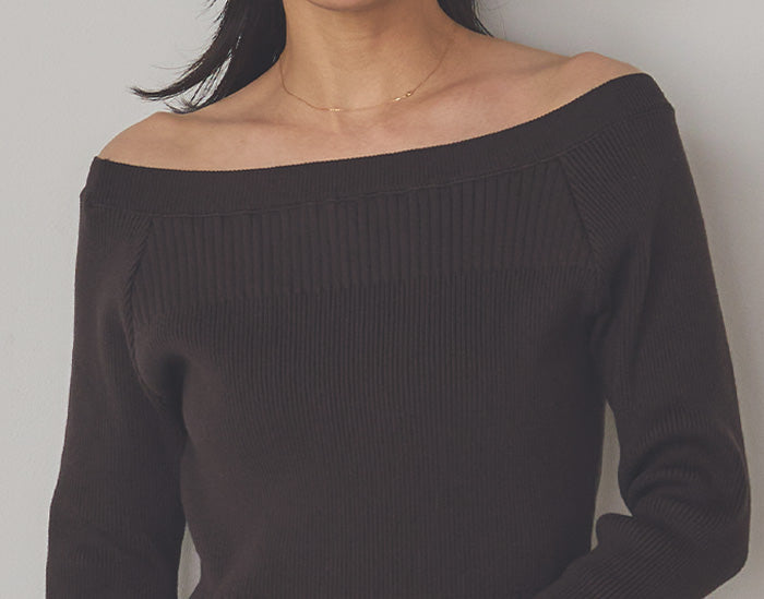 白百合（しらゆり）リブニットトップス