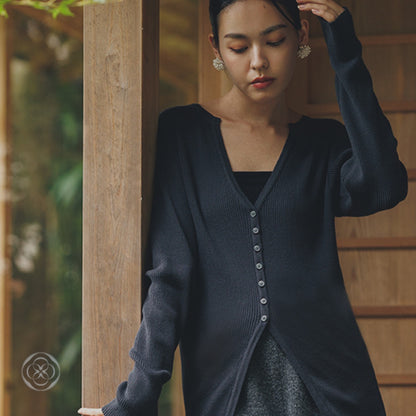 山茶花（さざんか） オーガニックコットン ニットカーディガン