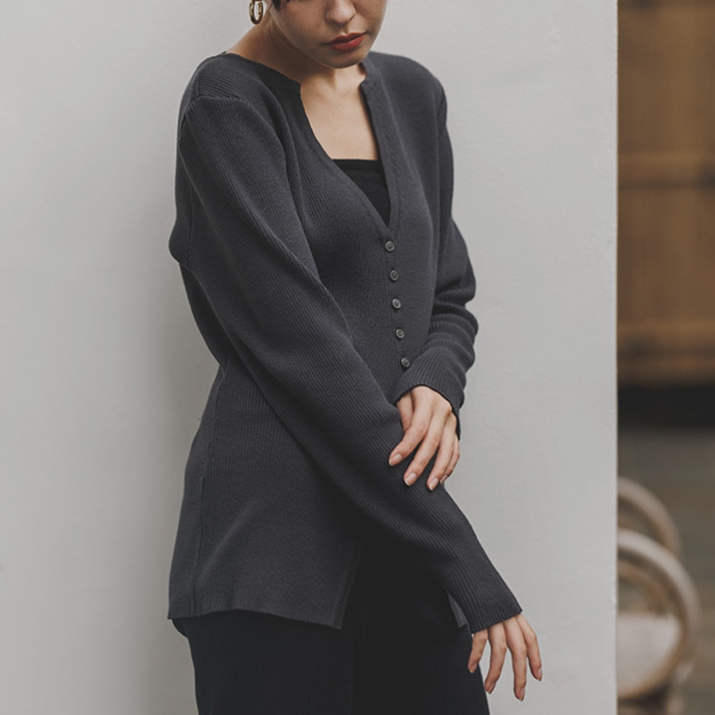 山茶花（さざんか） オーガニックコットン ニットカーディガン