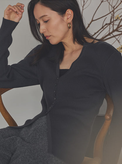 山茶花（さざんか） オーガニックコットン ニットカーディガン