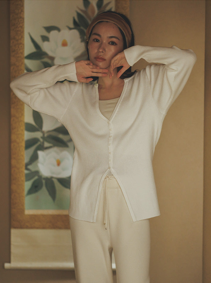 山茶花（さざんか） オーガニックコットン ニットカーディガン