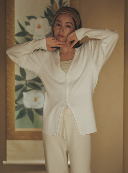 山茶花（さざんか） オーガニックコットン ニットカーディガン