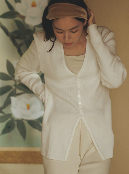 山茶花（さざんか） オーガニックコットン ニットカーディガン