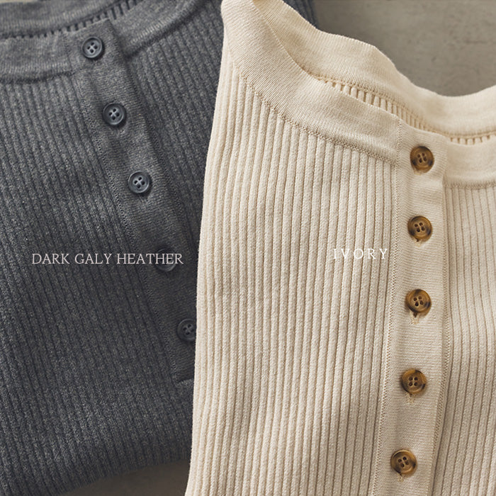 寒椿（かんつばき）オーガニックコットン リブニットプルオーバー