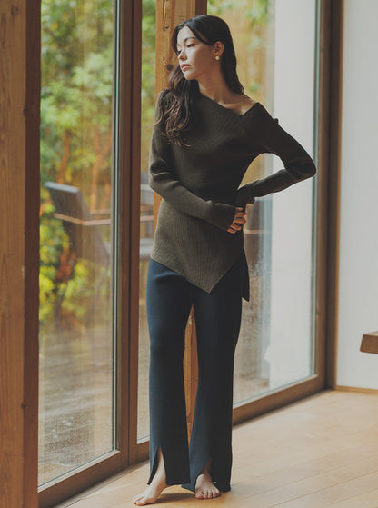 水芭蕉（みずばしょう） オーガニックコットンスリットパンツ