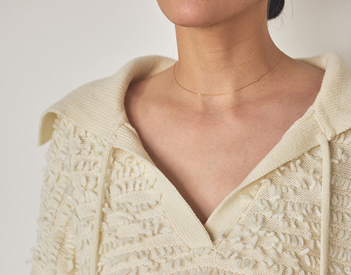 白椿（しらつばき） ジャガード編みニットプルオーバー