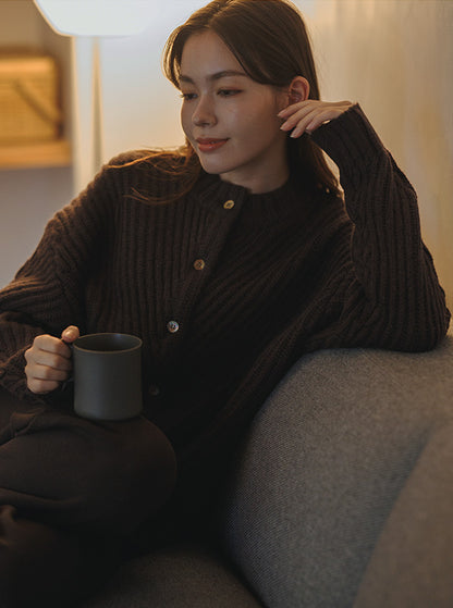 白菫（しろすみれ）リブニットブルゾン