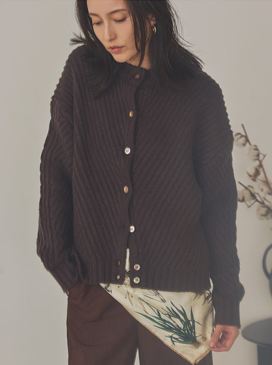 白菫（しろすみれ）リブニットブルゾン