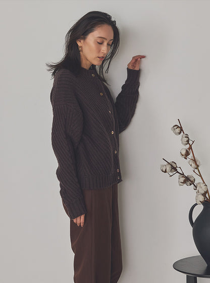 白菫（しろすみれ）リブニットブルゾン