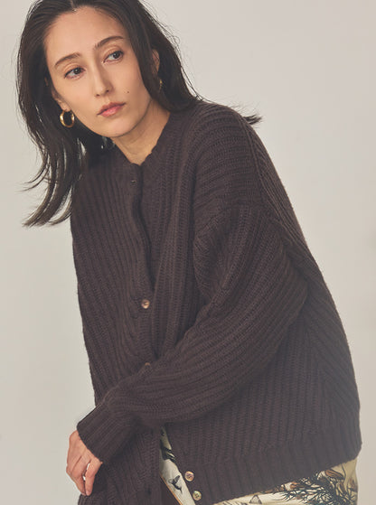 白菫（しろすみれ）リブニットブルゾン