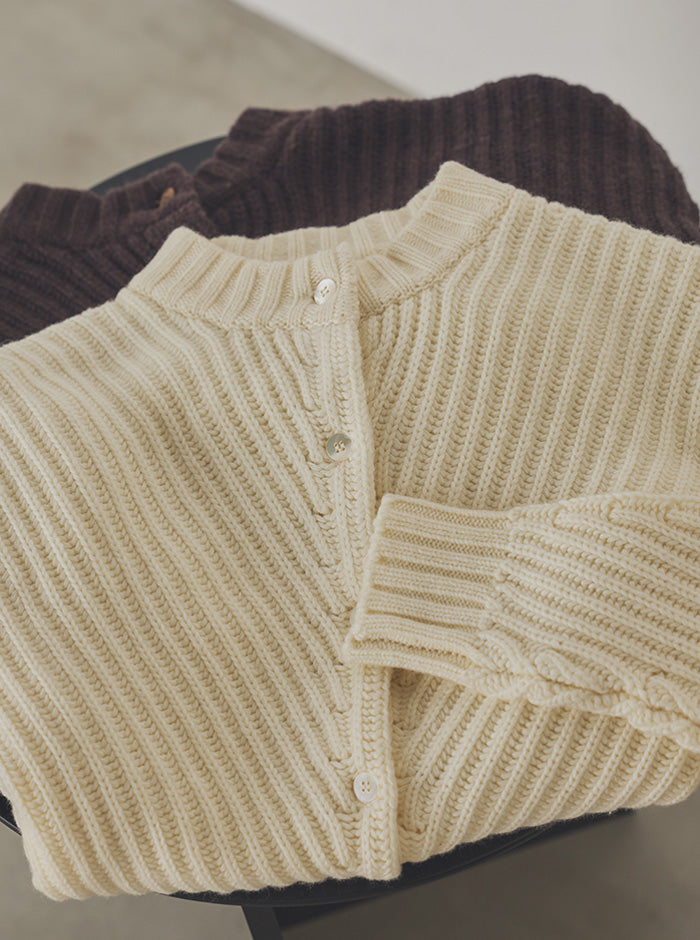 白菫（しろすみれ）リブニットブルゾン