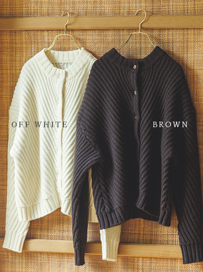 白菫（しろすみれ）リブニットブルゾン