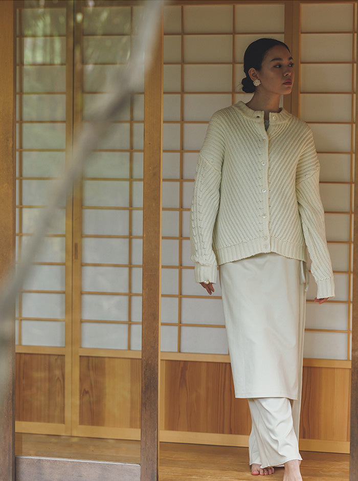 白菫（しろすみれ）リブニットブルゾン