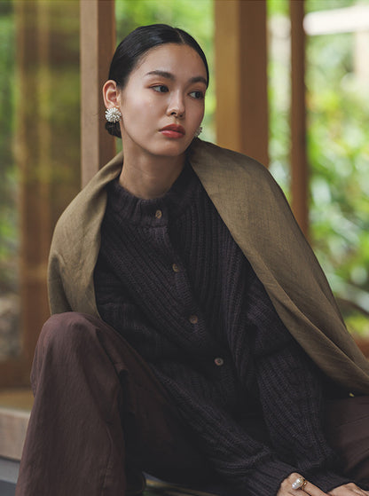 白菫（しろすみれ）リブニットブルゾン