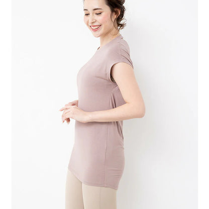 ロング丈トップスleeche023｜モカベージュ｜Tシャツ｜トップス｜チュニック｜ヨガ｜フィットネス｜おしゃれ｜Lee.che (リーチェ) ｜LIFE TUNING DAYS（ライフチューニングデイズ）｜