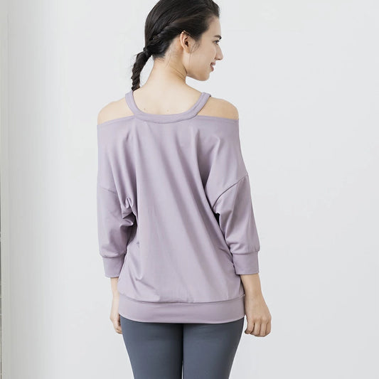 長袖トップスleeche050｜くすみパープル｜Tシャツ｜トップス｜チュニック｜ヨガ｜フィットネス｜おしゃれ｜Lee.che (リーチェ) ｜LIFE TUNING DAYS（ライフチューニングデイズ）｜