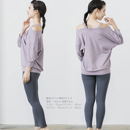 長袖トップスleeche050｜くすみパープル｜Tシャツ｜トップス｜チュニック｜ヨガ｜フィットネス｜おしゃれ｜Lee.che (リーチェ) ｜LIFE TUNING DAYS（ライフチューニングデイズ）｜