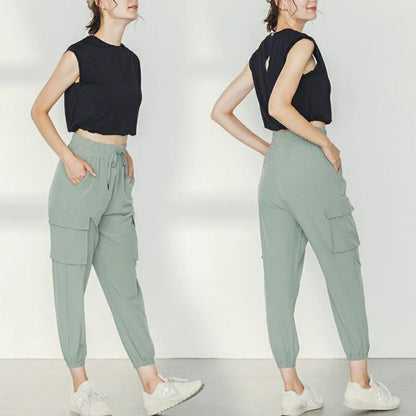 ショート丈トップスleeche076｜ブラック｜フレンチスリーブ｜レーヨン｜無地｜Tシャツ｜タンクトップ｜シンプル｜ヨガ｜おしゃれ｜Lee.che (リーチェ) ｜LIFE TUNING DAYS（ライフチューニングデイズ）｜