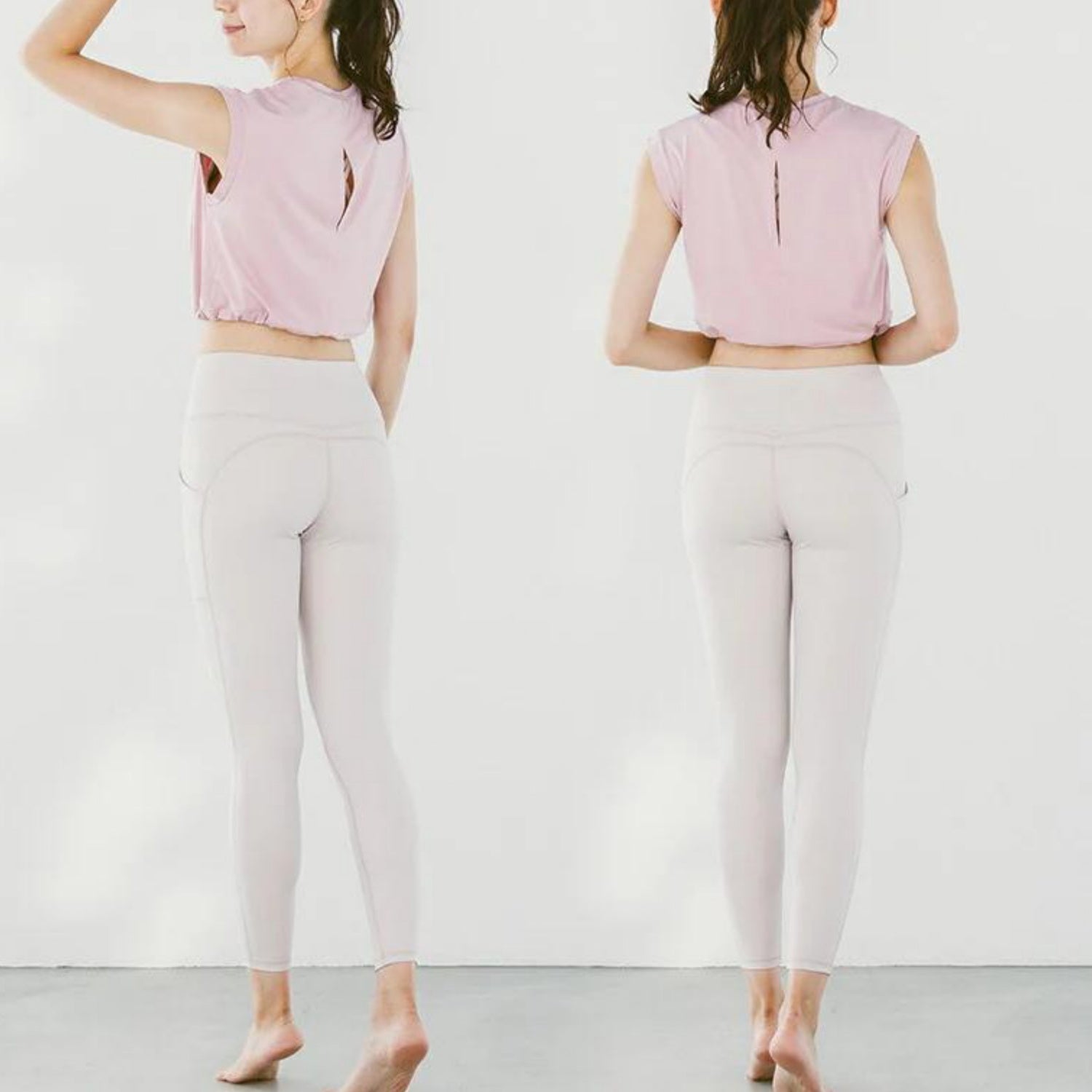 ショート丈トップスleeche076｜ピンク｜フレンチスリーブ｜レーヨン｜無地｜Tシャツ｜タンクトップ｜シンプル｜ヨガ｜おしゃれ｜Lee.che (リーチェ) ｜LIFE TUNING DAYS（ライフチューニングデイズ）｜