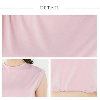 ショート丈トップスleeche076｜フレンチスリーブ｜レーヨン｜無地｜Tシャツ｜タンクトップ｜シンプル｜ヨガ｜おしゃれ｜Lee.che (リーチェ) ｜LIFE TUNING DAYS（ライフチューニングデイズ）｜